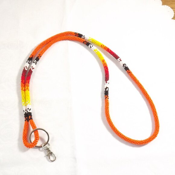 Hand Crafted Multicolor Beaded Lanyard - Picture 1 of 7